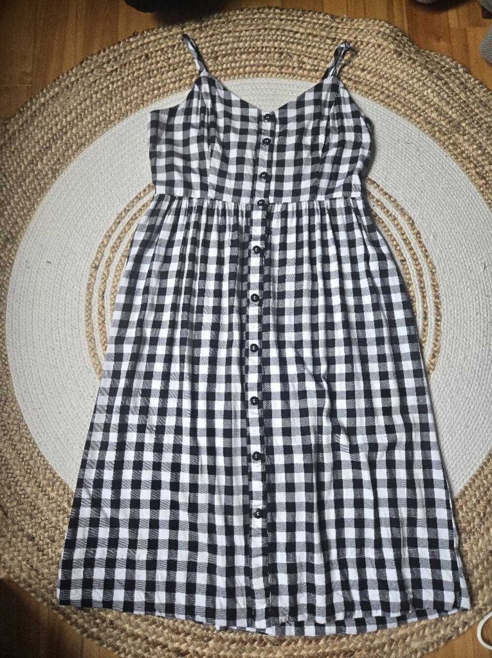 41 Hawthorn Gingham Button Front Dress Black & White Checkered Picnic Sundress